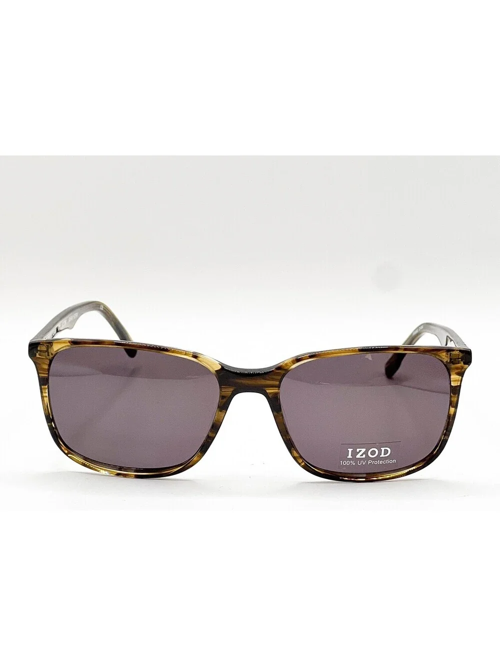 Izod IZ 784 Khaki Horn Rectangle Authentic Sunglasses 57-17-145